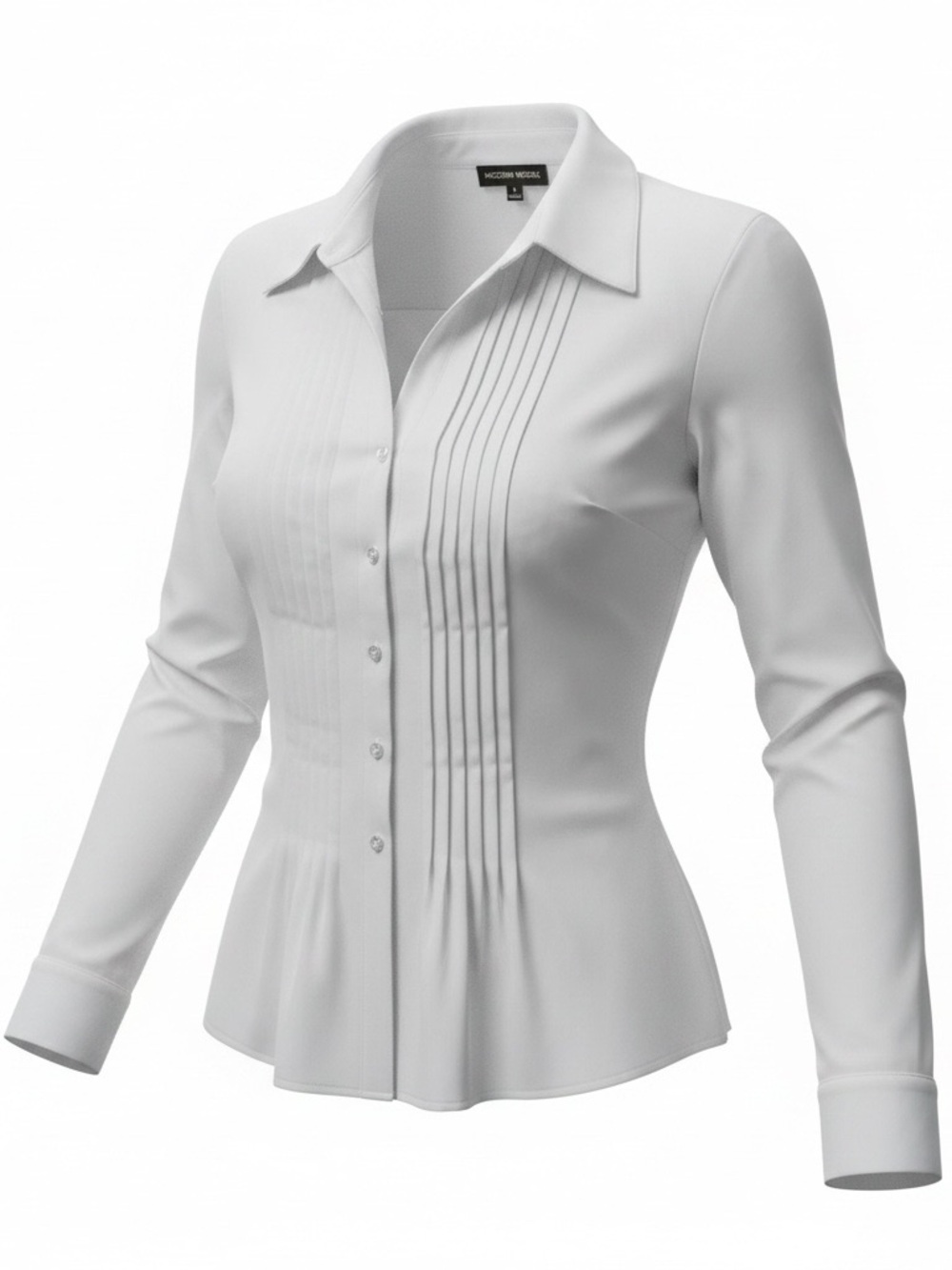 Modern Works Pleated Button Up Blouse Size M